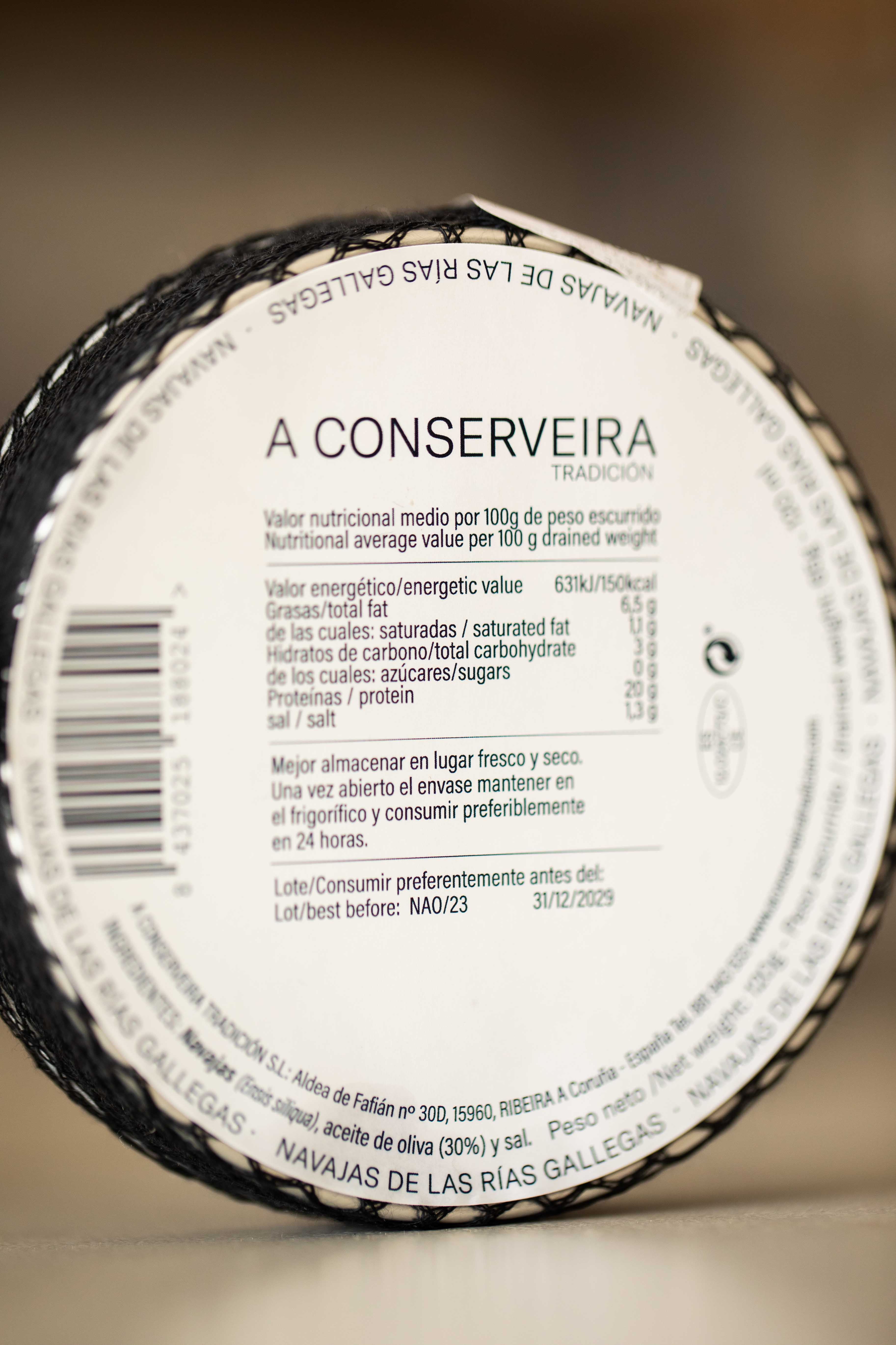 Navajas en Aceite de Oliva - A Conserveira