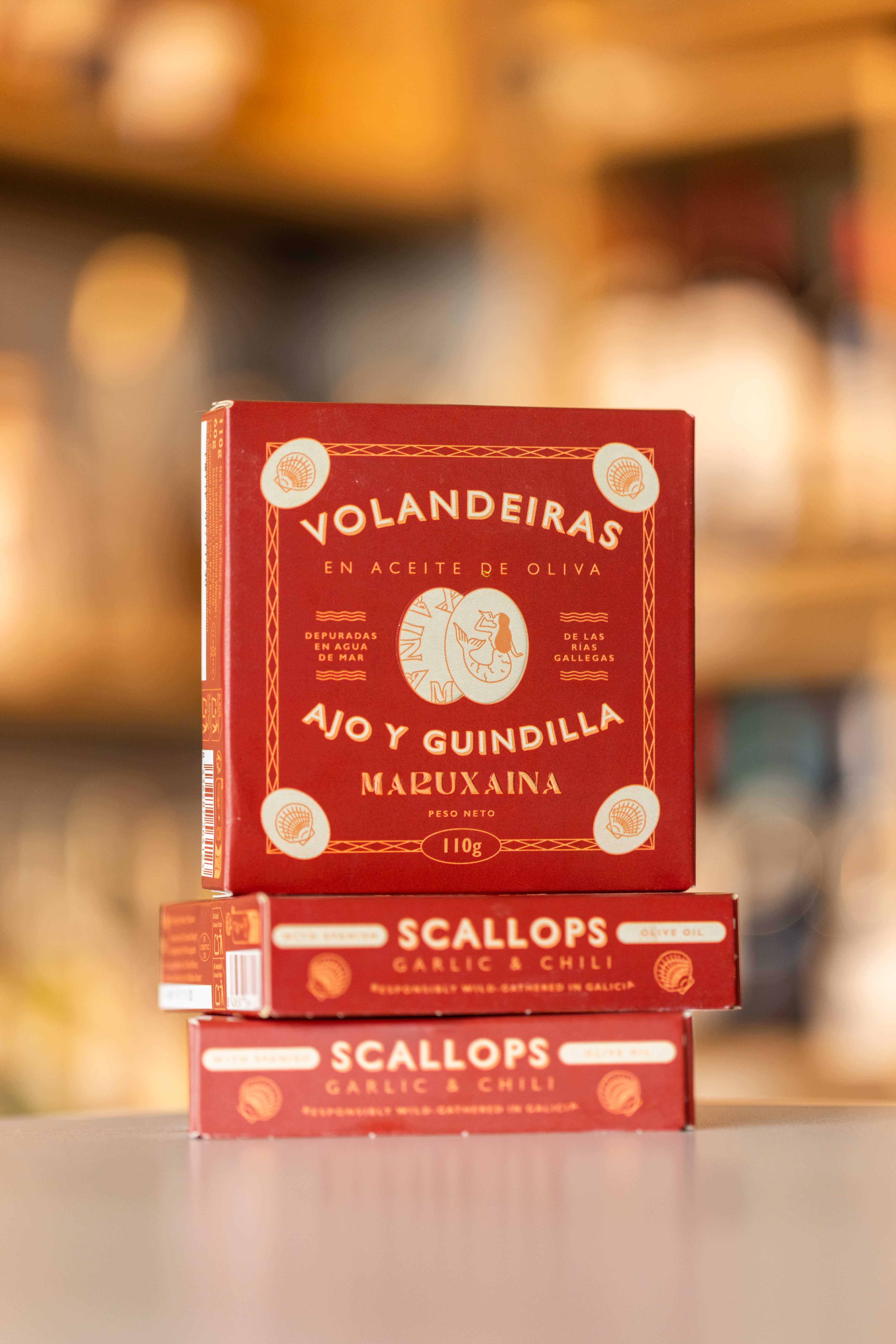 Volandeiras en Aceite de Oliva, Ajo y Guindilla Maruxaina